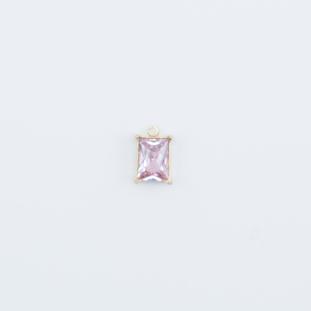 Charm - Rectangular Thick Pink Diamond