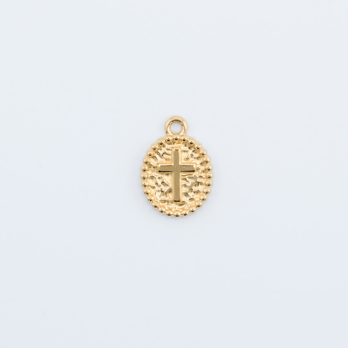 Charm - Gold Cross Disc