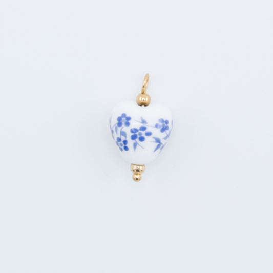 Charm - Heart Porcelain Bead