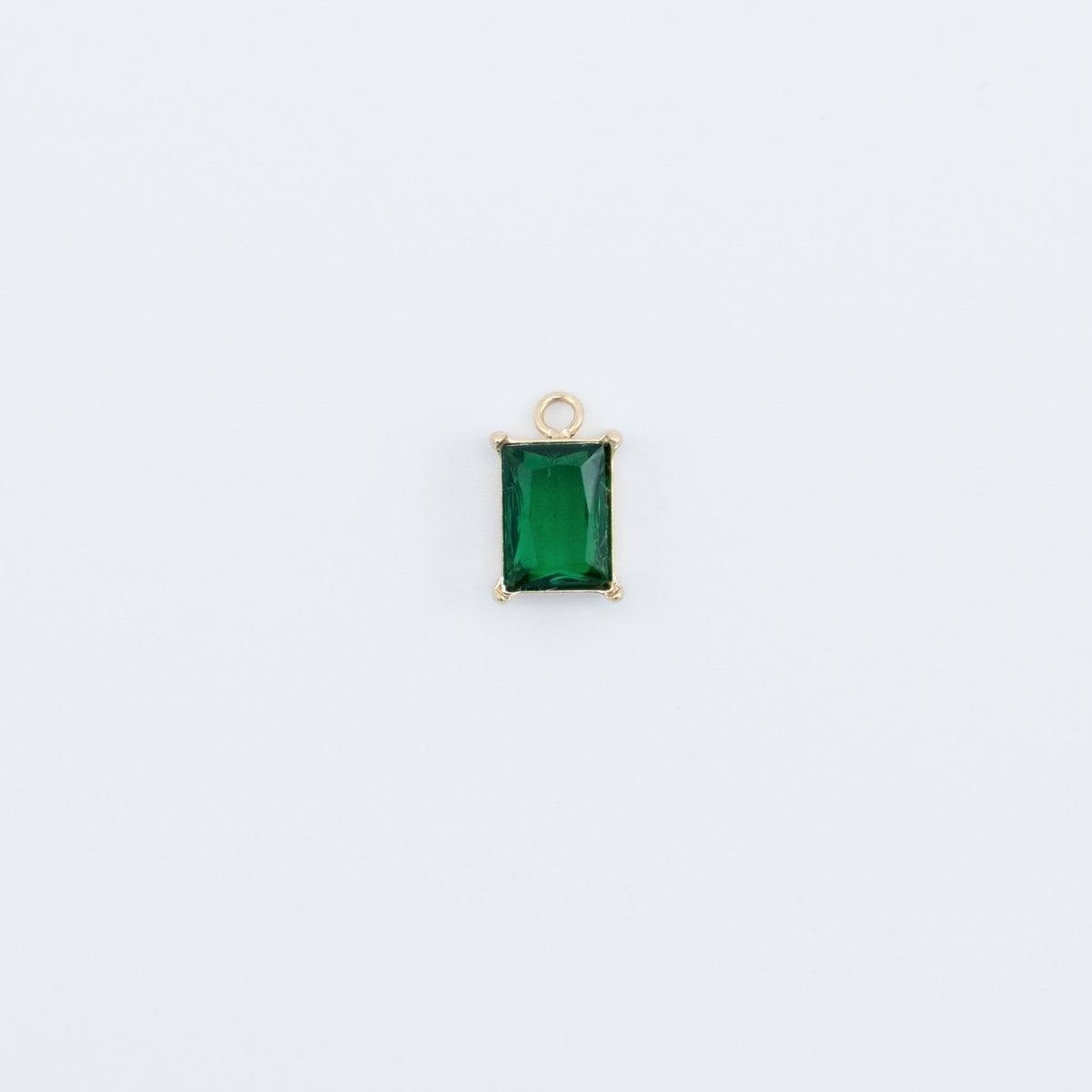 Charm - Rectangular Thick Green Diamond