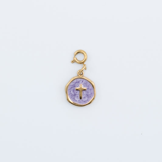 Charm - Purple Cross