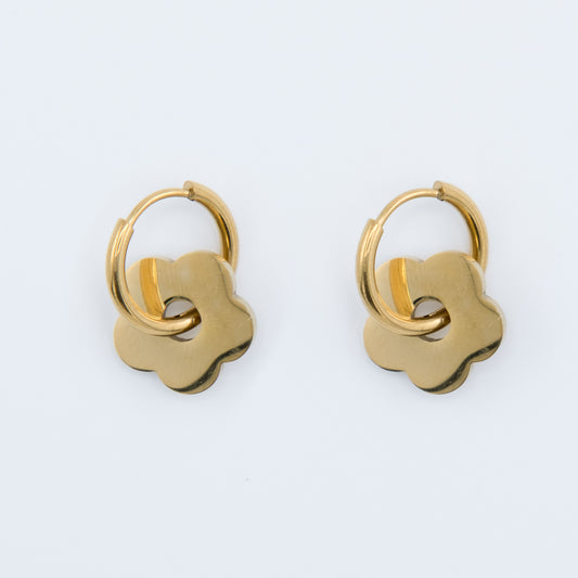 Earring - Blossom Charm Hoops