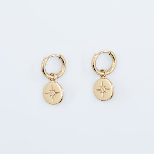 Earring - North Star Coin Hoops