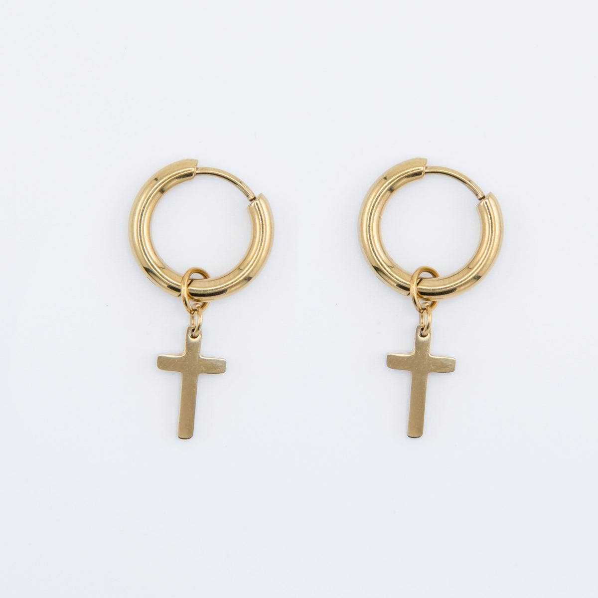 Earring - Cross Pendant Hoops